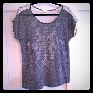 Daytrip Aztec Lace Trim Tee